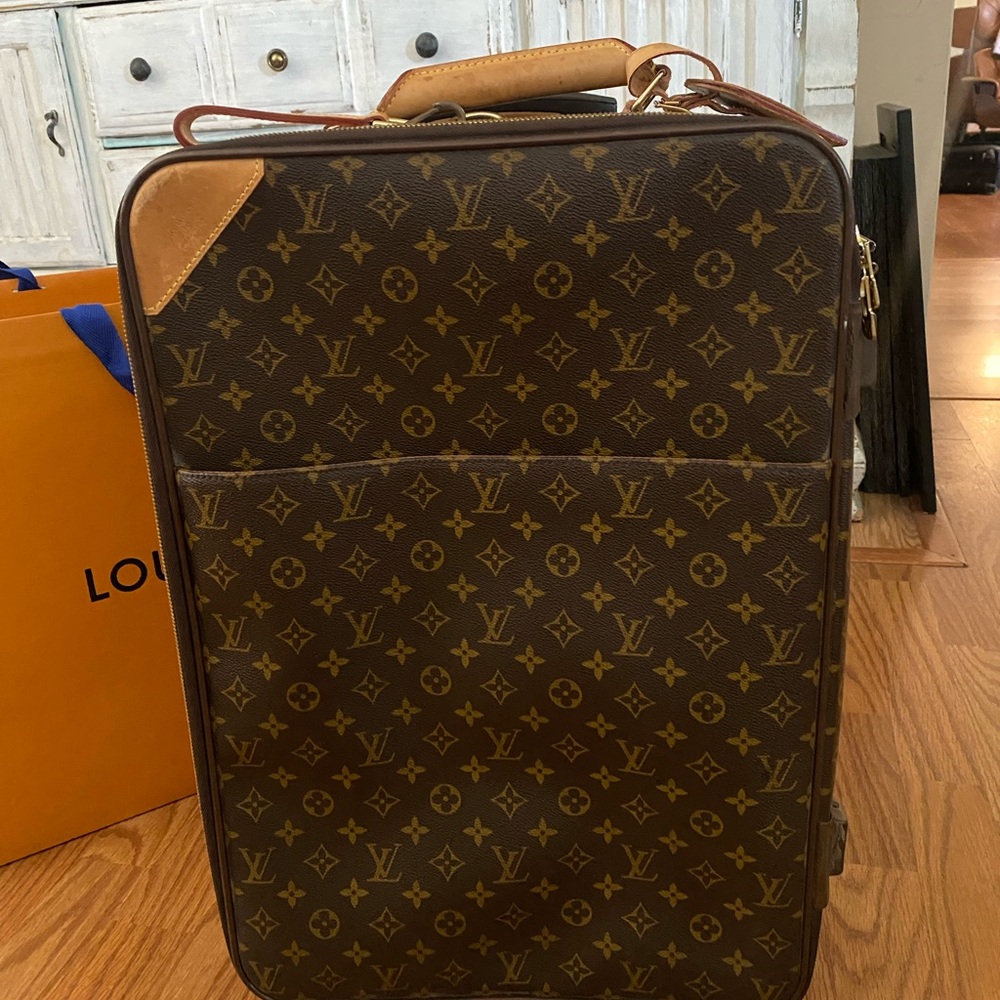 Louis Vuitton Pégase 50 Rolling Suitcase in Monogram Canvas and Vachetta Leather